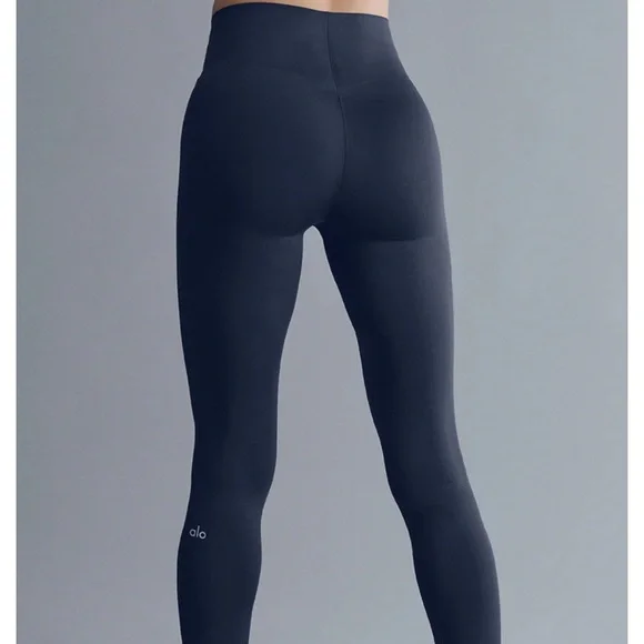 Alo Yoga Airlift Strength Extreme High-Waist 7/8 Leggings Legging Pant Navy Blue